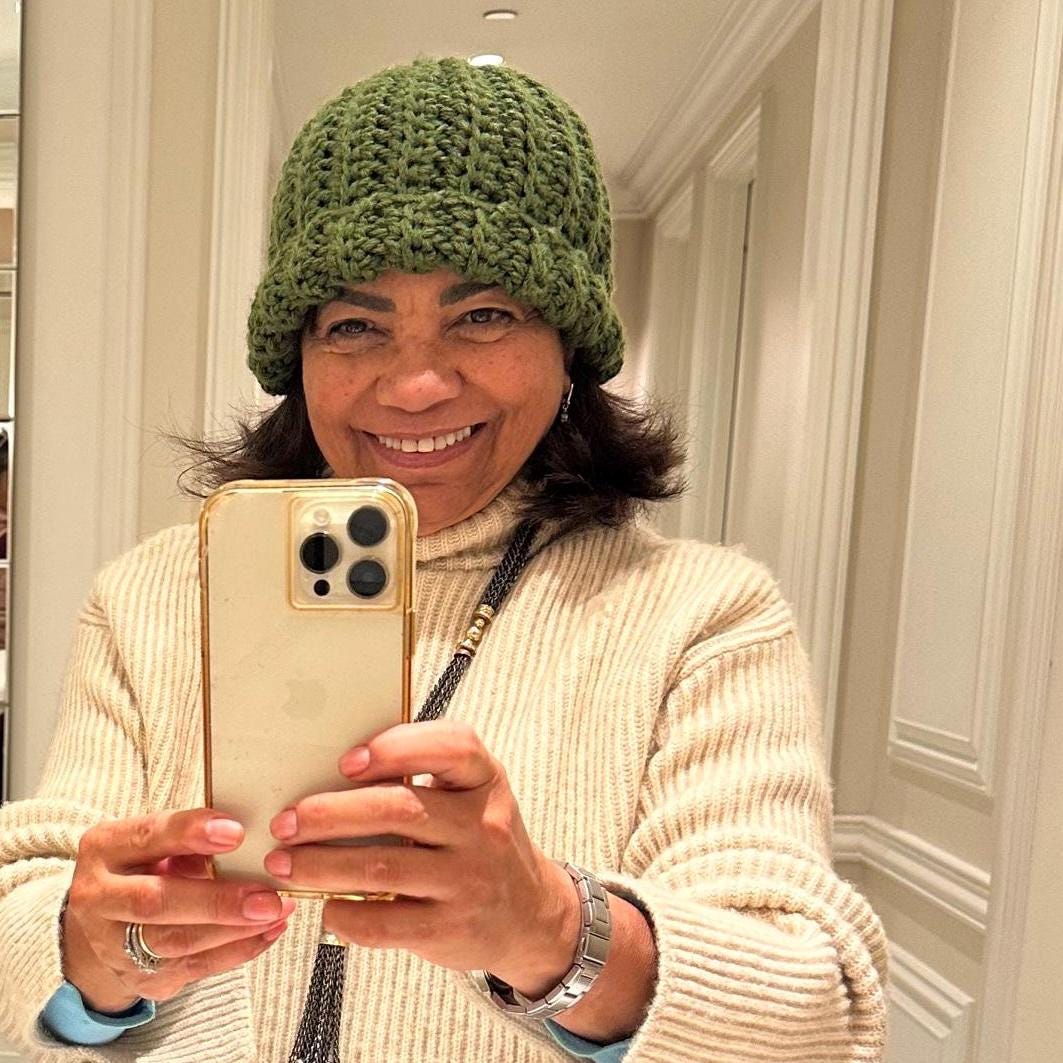 Adult Pink Crocheted Beanie with PomPom