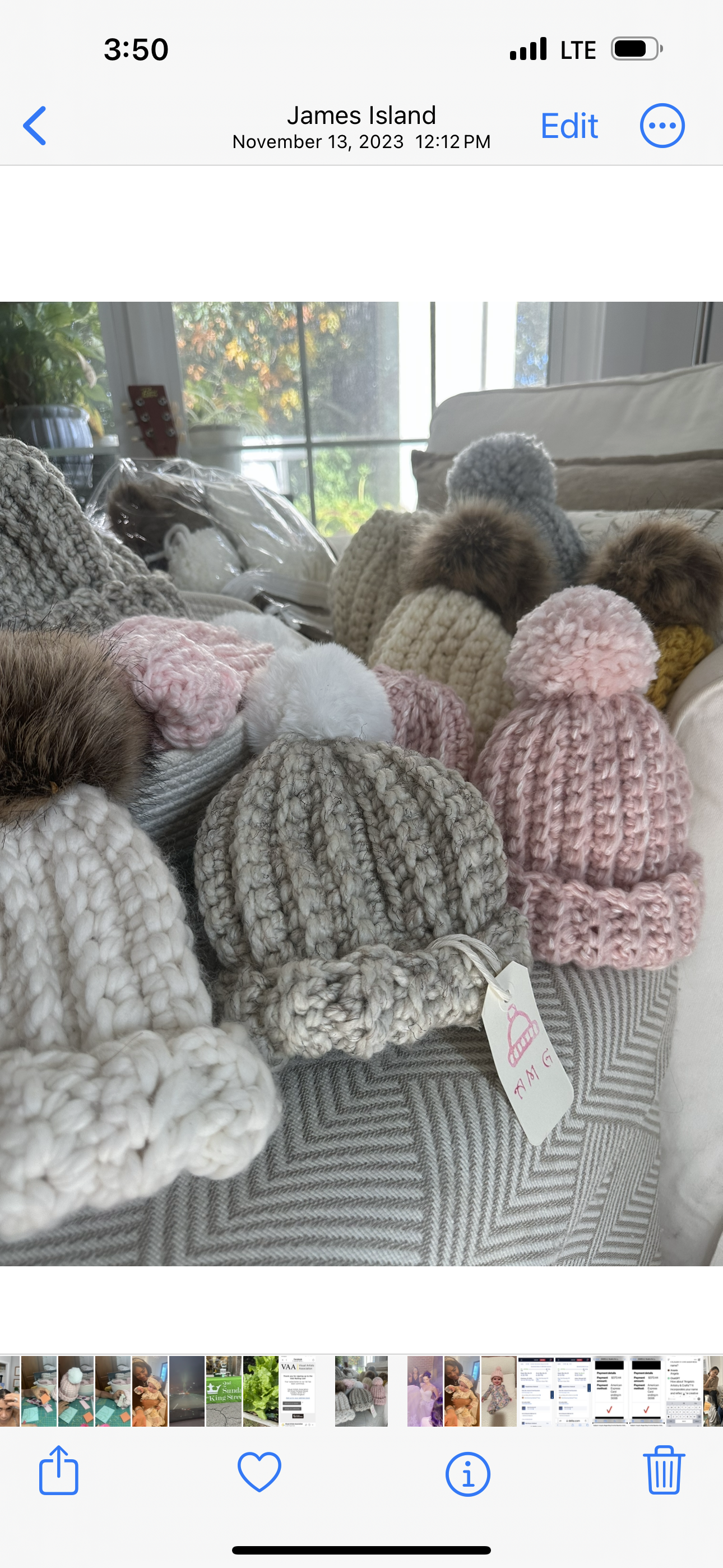 Adult Cream Crocheted Beanie with PomPom